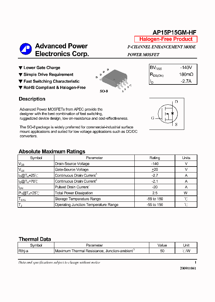 AP15P15GM-HF_3834996.PDF Datasheet