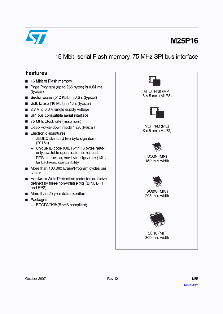M25P16-VMW6G_3840849.PDF Datasheet