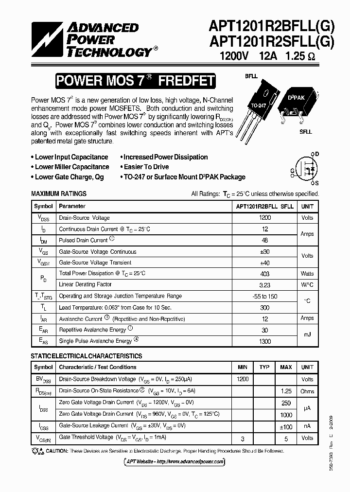 APT1201R2SFLL_3844581.PDF Datasheet