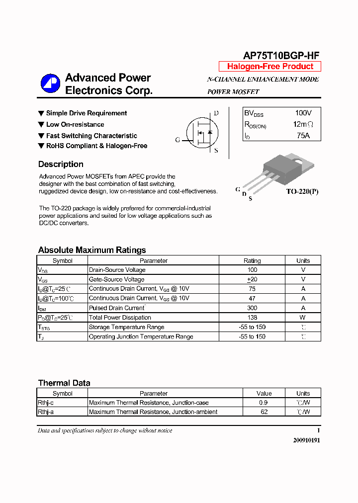 AP75T10BGP-HF_3858400.PDF Datasheet