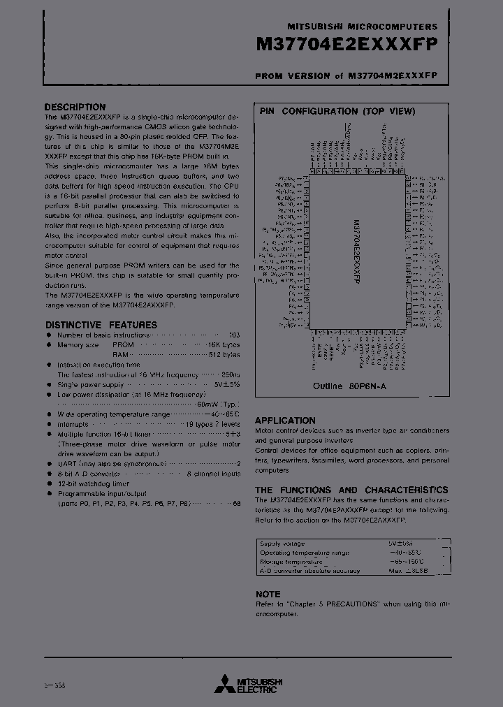 M37704E2EFP_3864682.PDF Datasheet