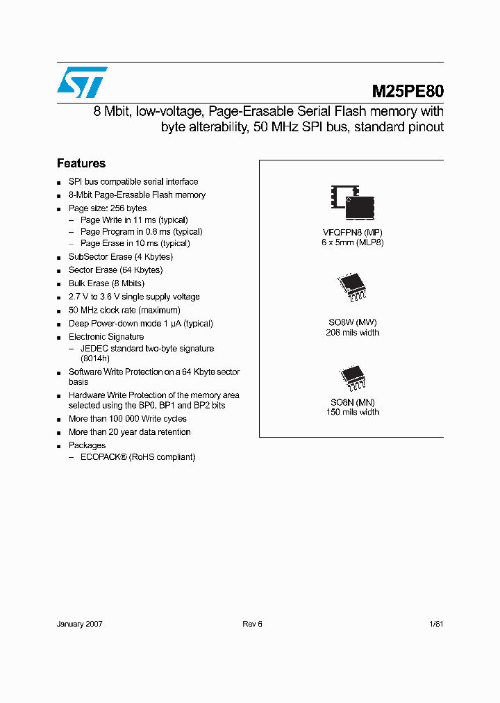 M25PE80-VMN6P_3876498.PDF Datasheet