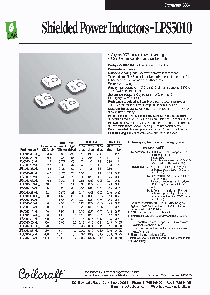 LPS5010-821MLB_3893934.PDF Datasheet