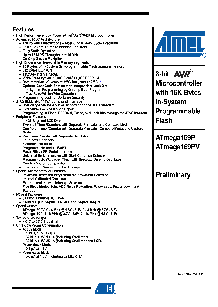 ATMEGA169PV-8MUR_3906947.PDF Datasheet