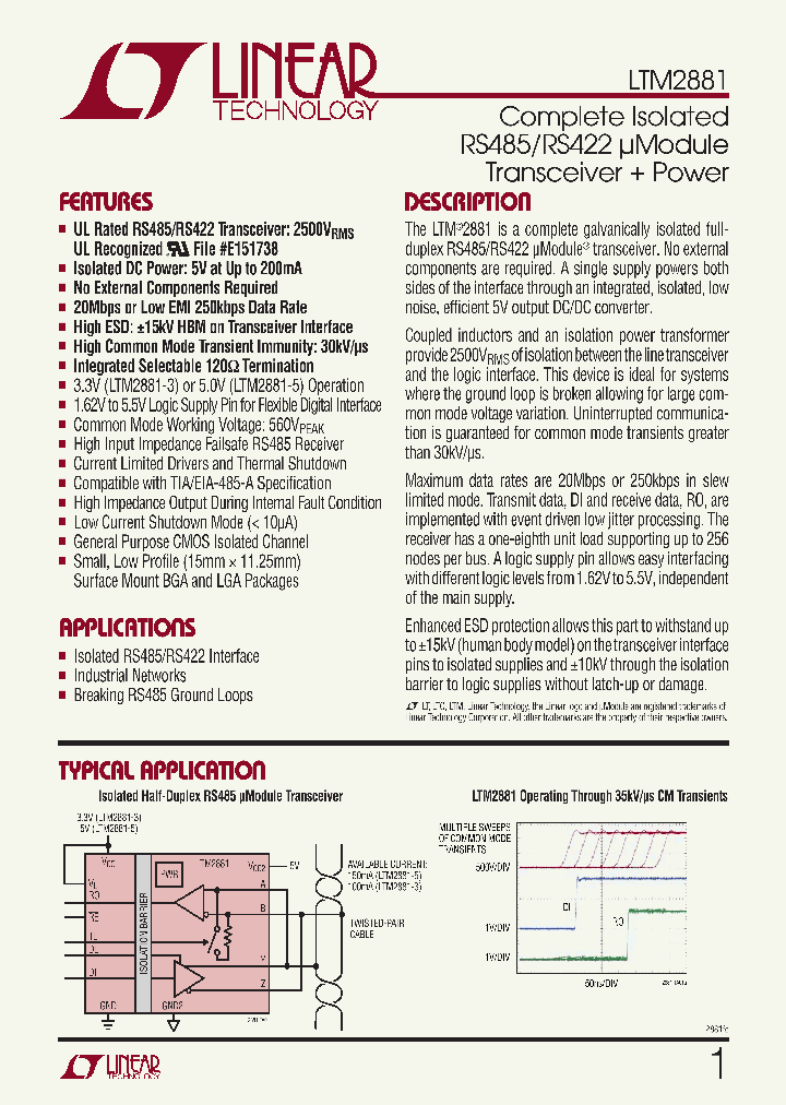 LTM2881CV-5PBF_3930984.PDF Datasheet