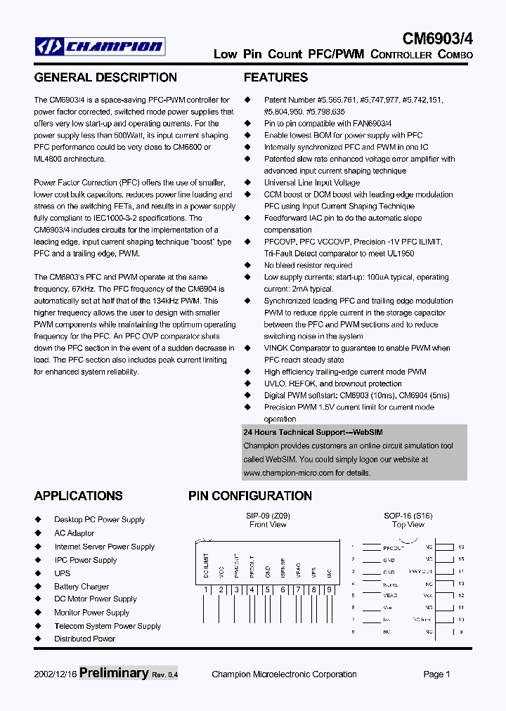 CM6903_4163374.PDF Datasheet