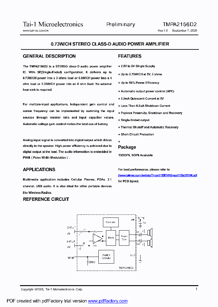TMPA2156D2_3974107.PDF Datasheet