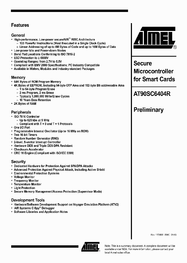 AT90SC6404R_3985490.PDF Datasheet
