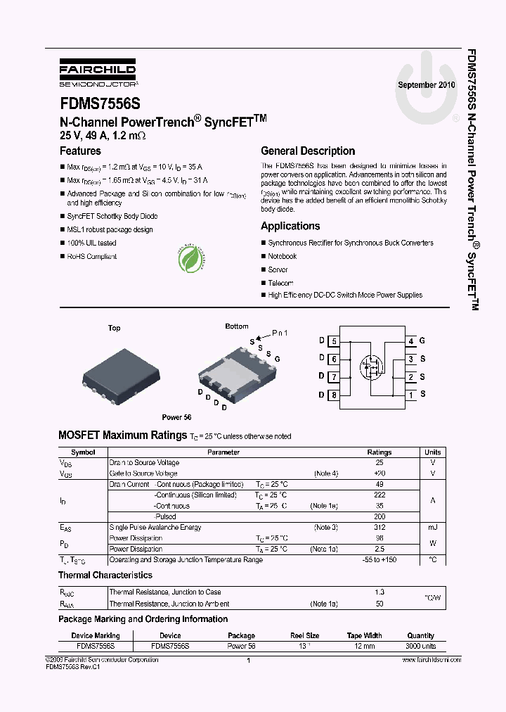 FDMS7556S_3988007.PDF Datasheet
