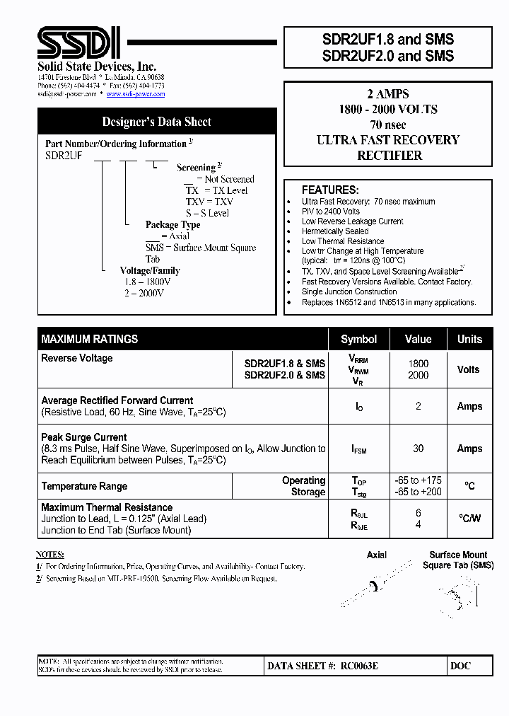 SDR2UF18SMS_3992942.PDF Datasheet