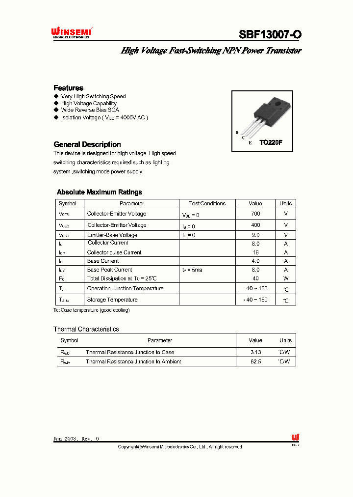 SBF13007-O_4185579.PDF Datasheet