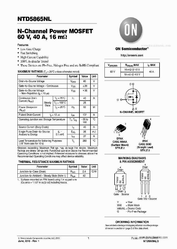 NTD5865NL_4201287.PDF Datasheet