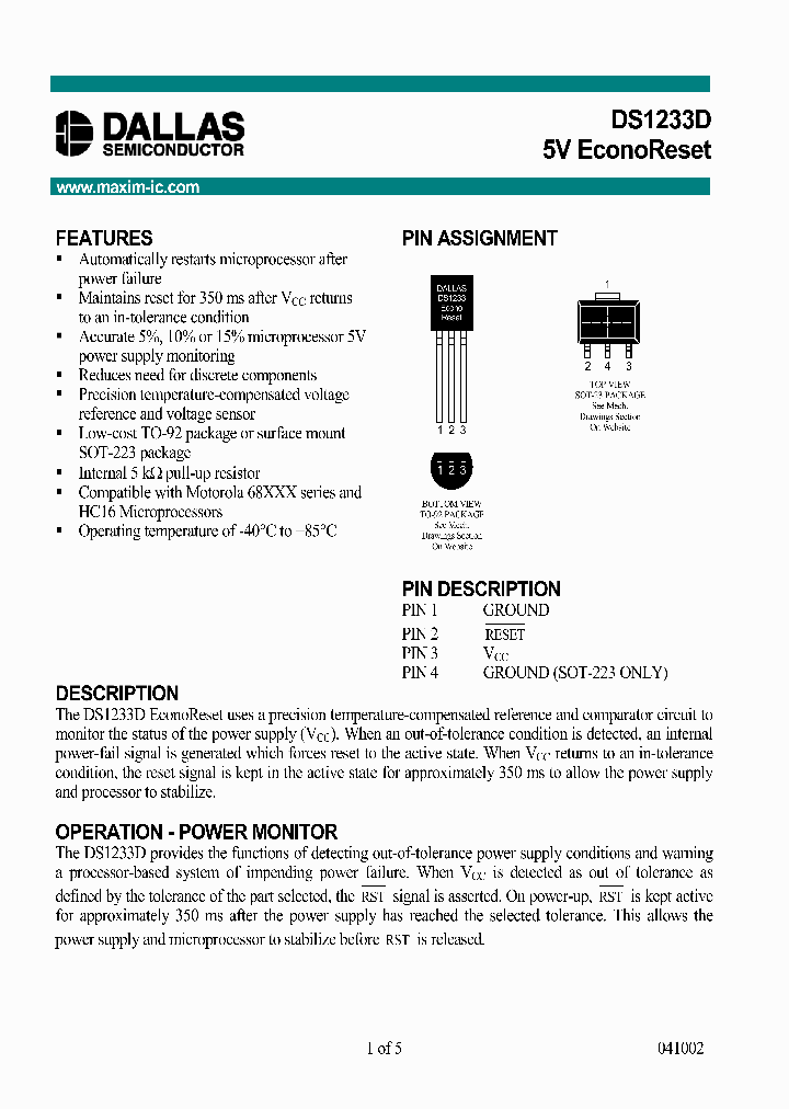 DS1233DZ-10_4063960.PDF Datasheet