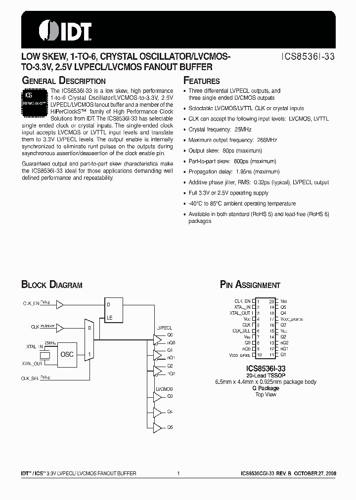 ICS8536I-33_4219226.PDF Datasheet