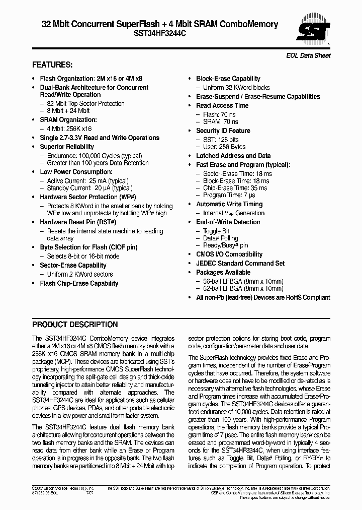 SST34HF3244C-70-4E-LSE_4082344.PDF Datasheet