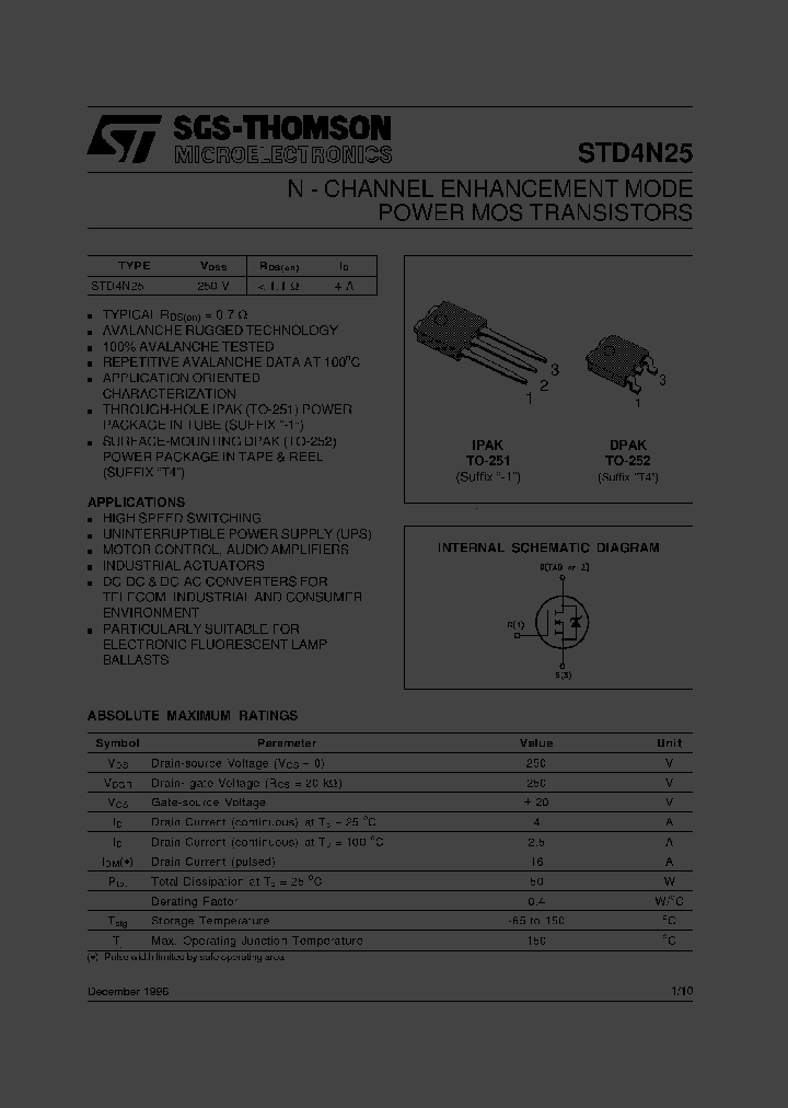 STD4N25T4_4141200.PDF Datasheet