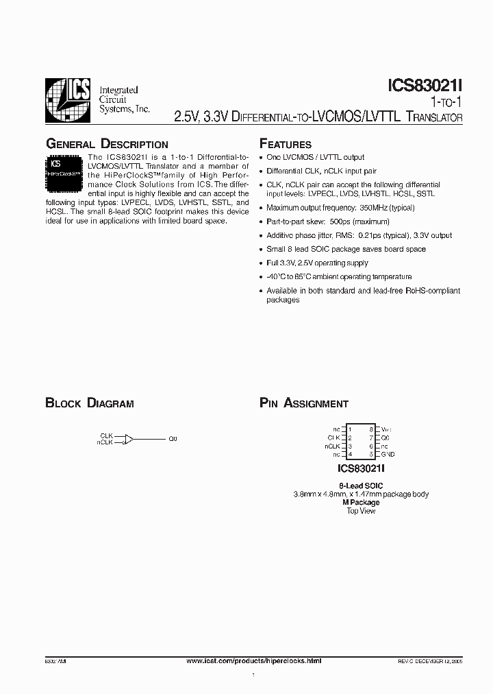 ICS830-21I_4167937.PDF Datasheet