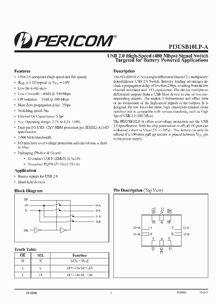 PI3USB10LP-AZLE_4169481.PDF Datasheet