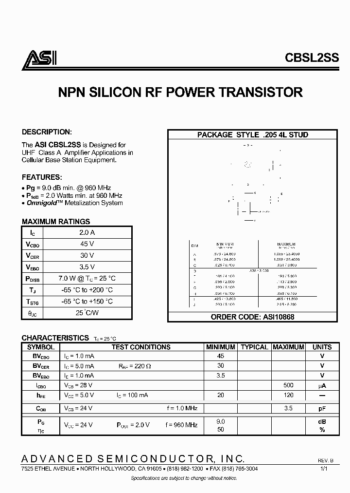 CBSL2SS_4178166.PDF Datasheet