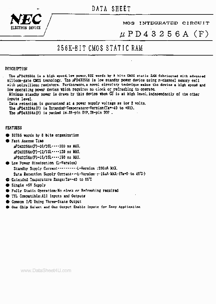 UPD43256A_4248543.PDF Datasheet