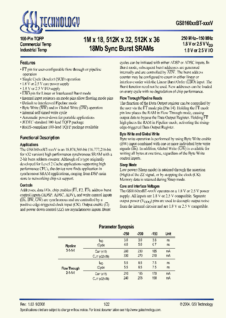 GS816032BGT-200V_4199784.PDF Datasheet