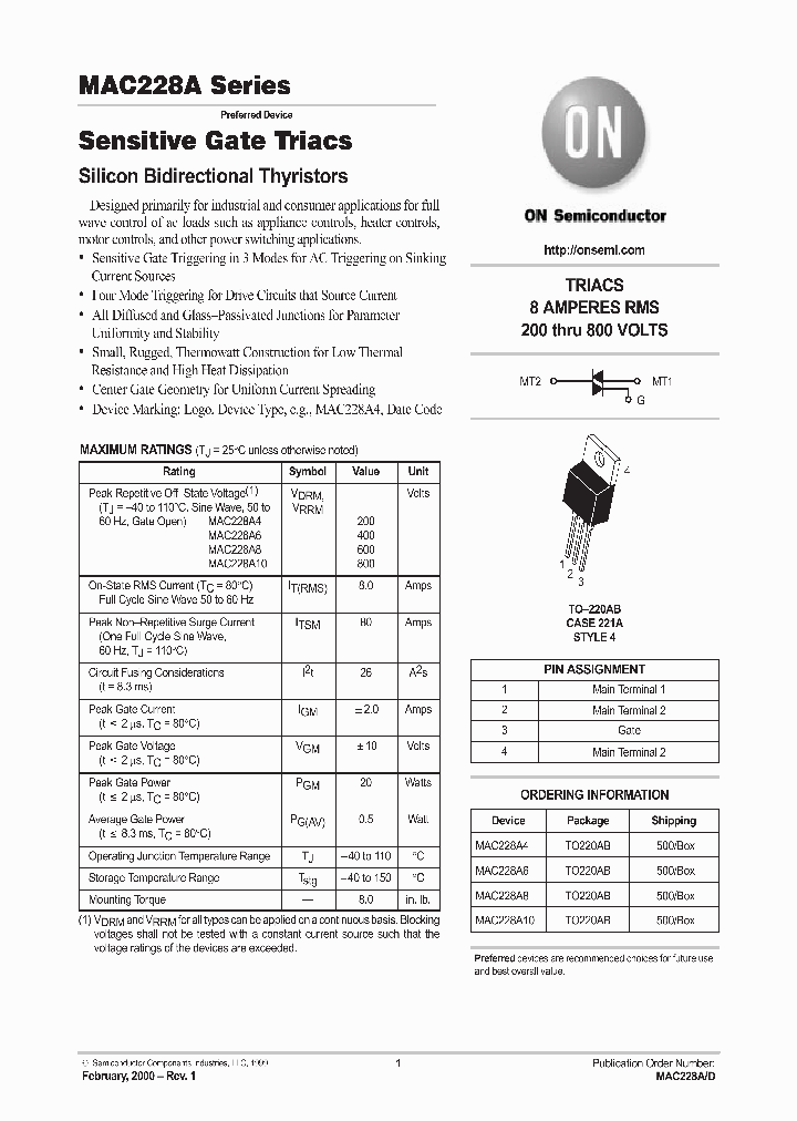 MAC228A-D_4256562.PDF Datasheet