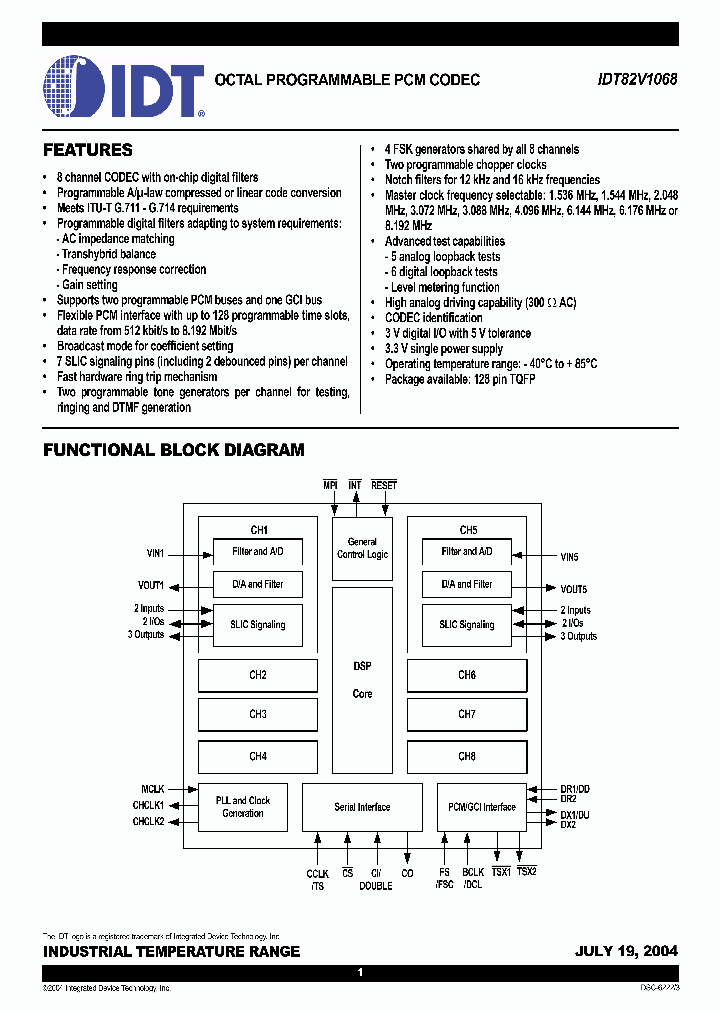 IDT82V1068PF_4209662.PDF Datasheet