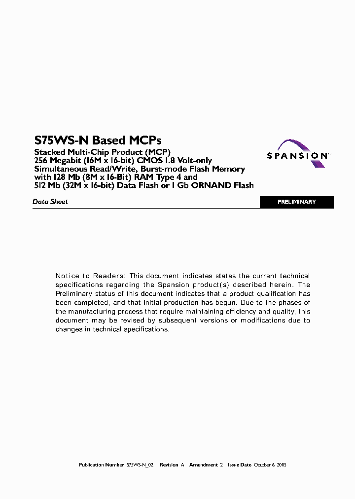 S75WS256NDFBFWLJ3_4267856.PDF Datasheet