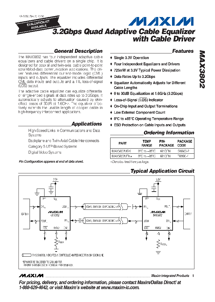 MAX3802UGK-D_4279054.PDF Datasheet