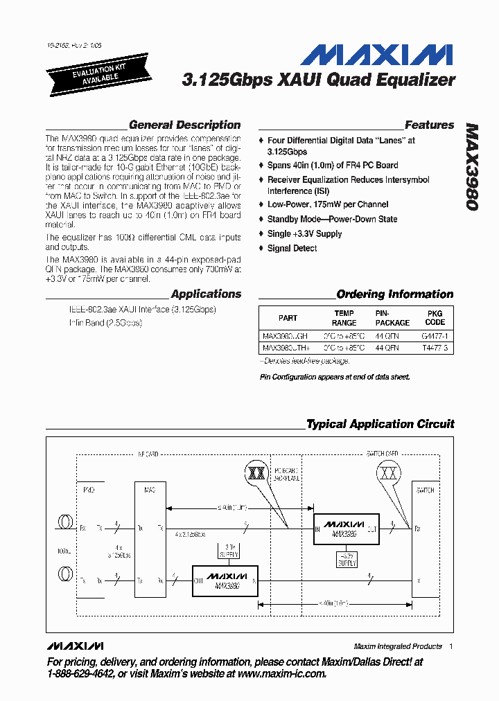 MAX3980UGH-TD_4279059.PDF Datasheet