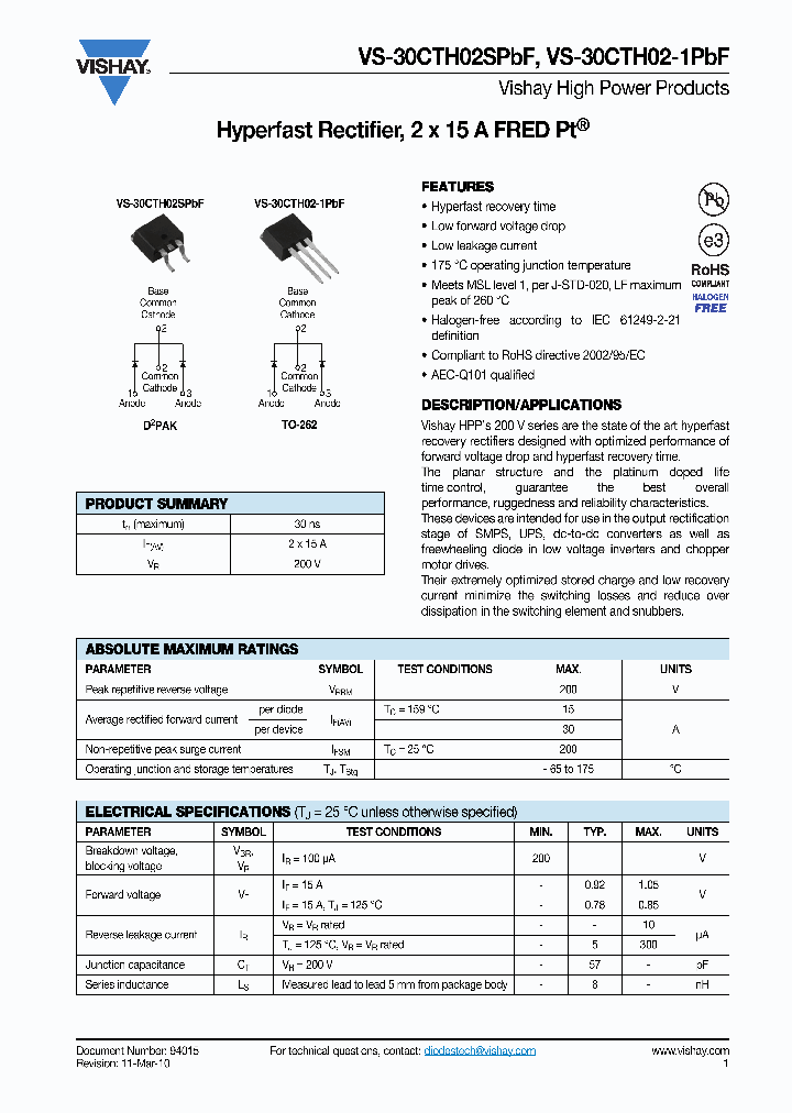 30CTH02STRLPBF_4283614.PDF Datasheet
