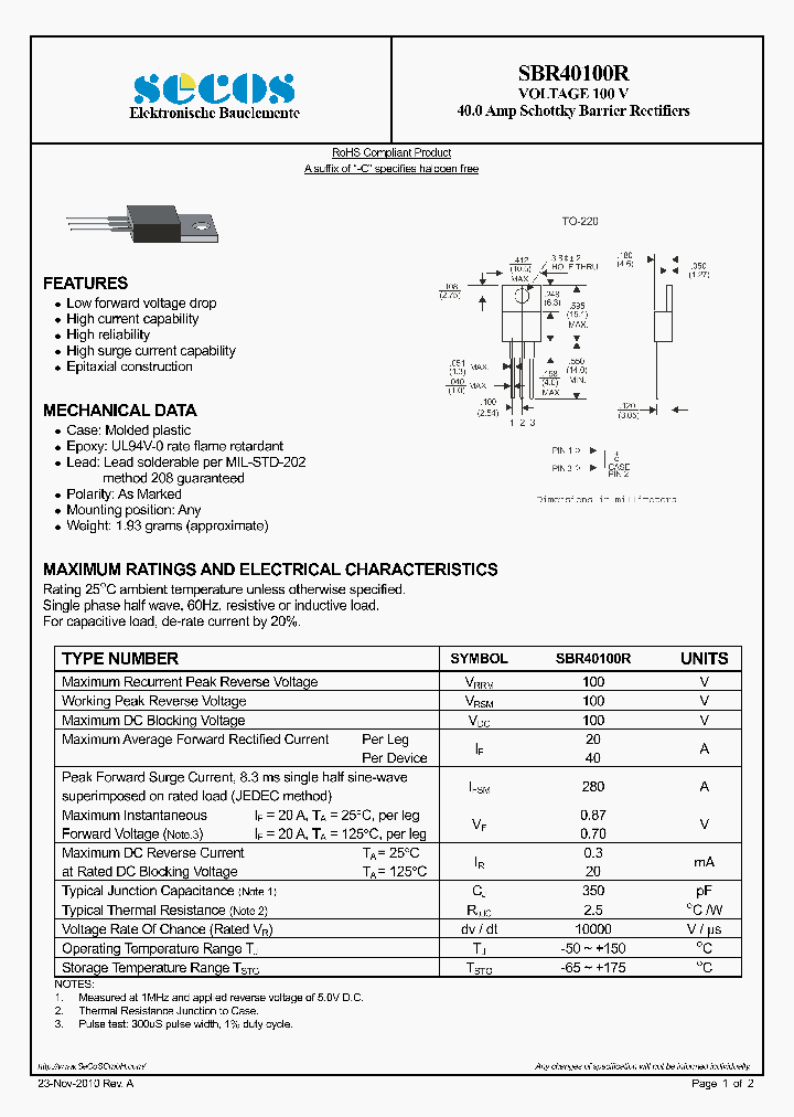 SBR40100R_4284953.PDF Datasheet