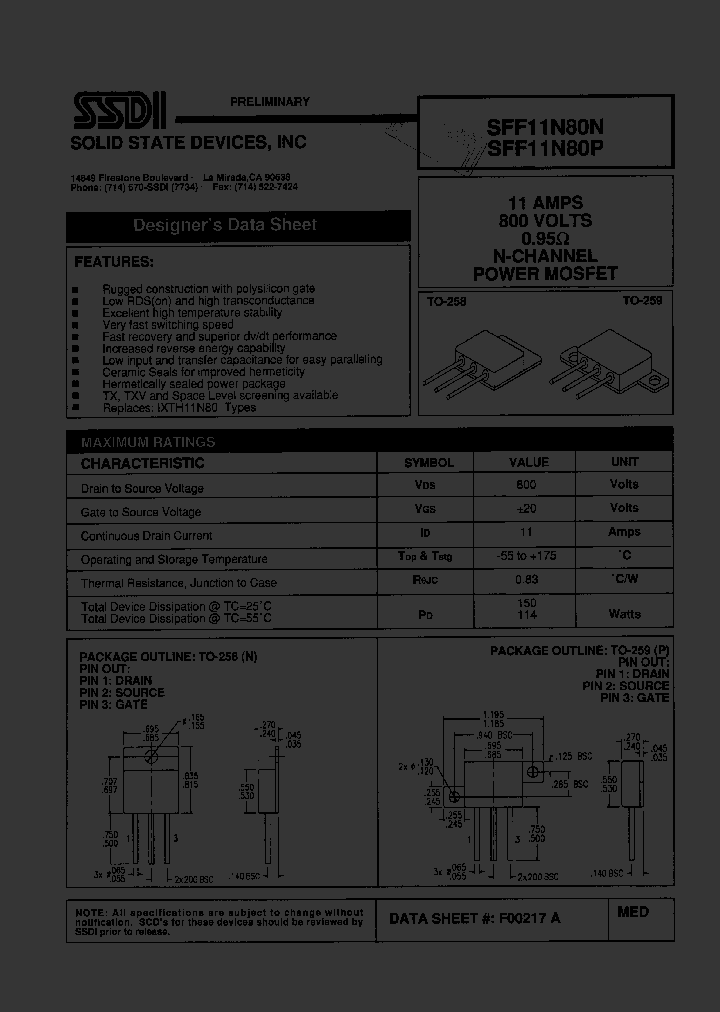 SFF11N80N_4327579.PDF Datasheet