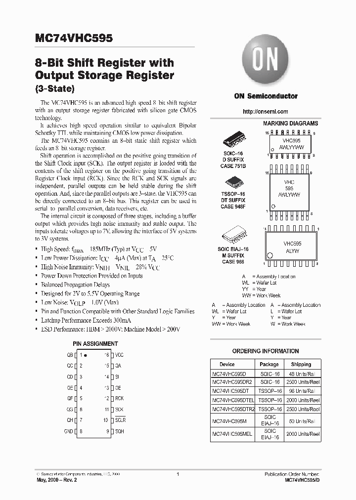MC74VHC595-D_4328502.PDF Datasheet