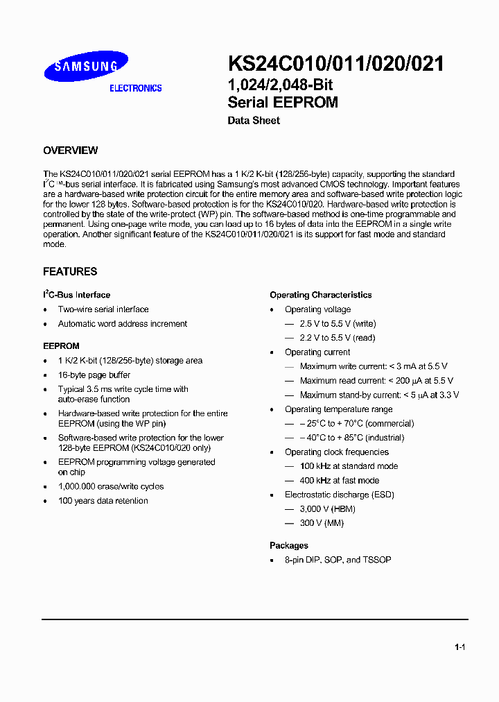 KS24C010_4349206.PDF Datasheet