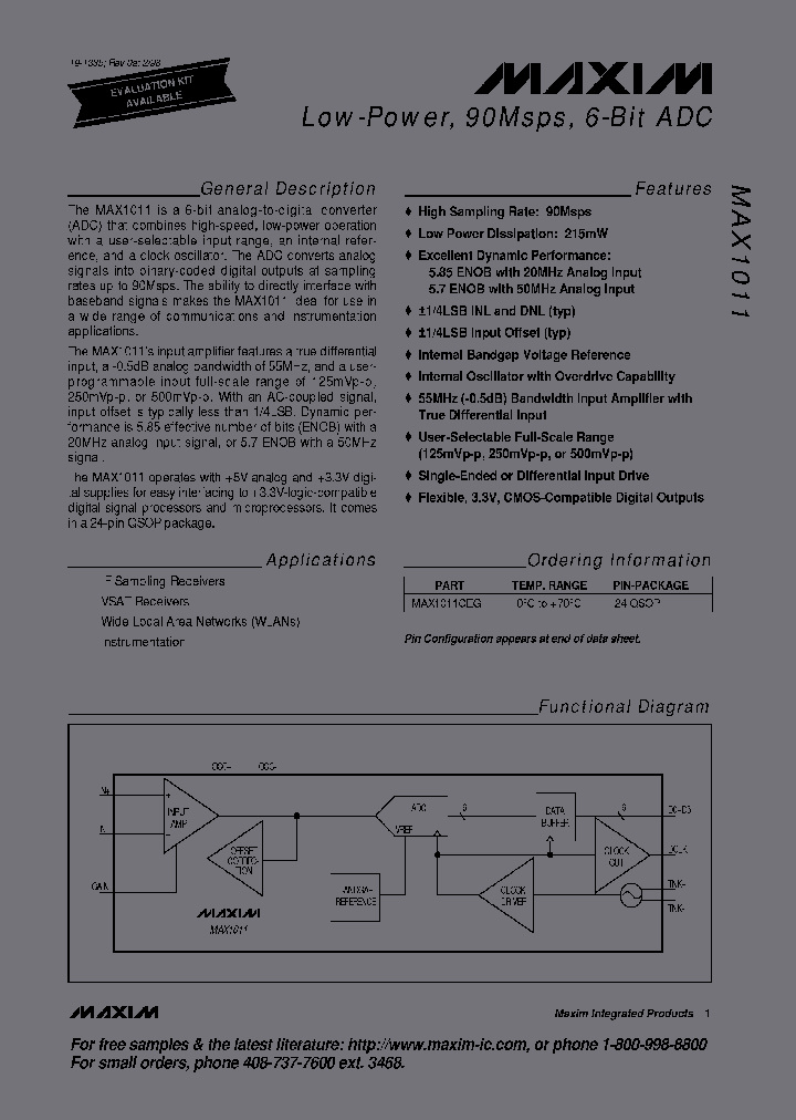 MAX1011CEGT_4370555.PDF Datasheet