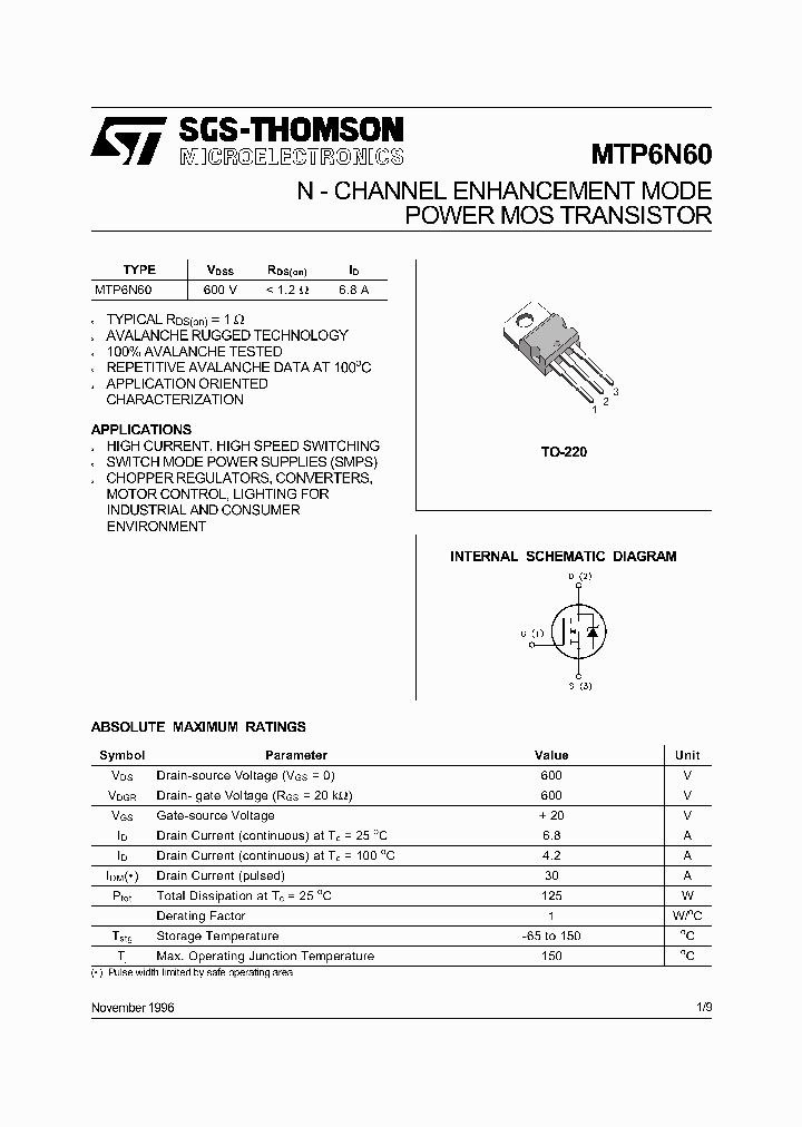 MTP6N60_4373233.PDF Datasheet