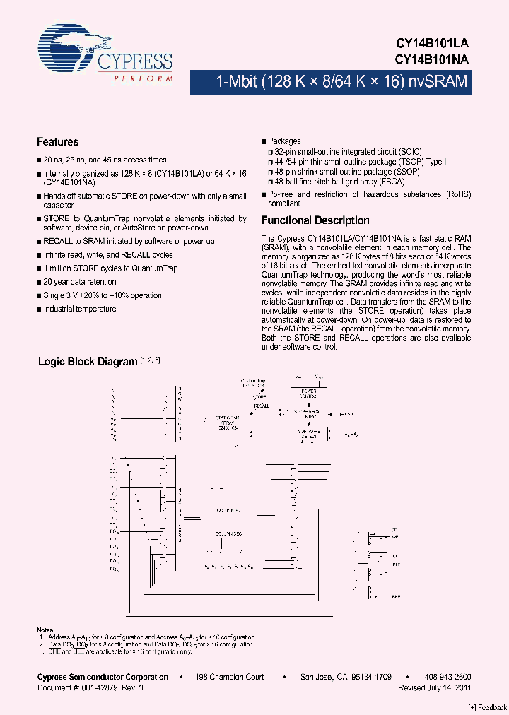 CY14B101LA-SP45XI_4398084.PDF Datasheet
