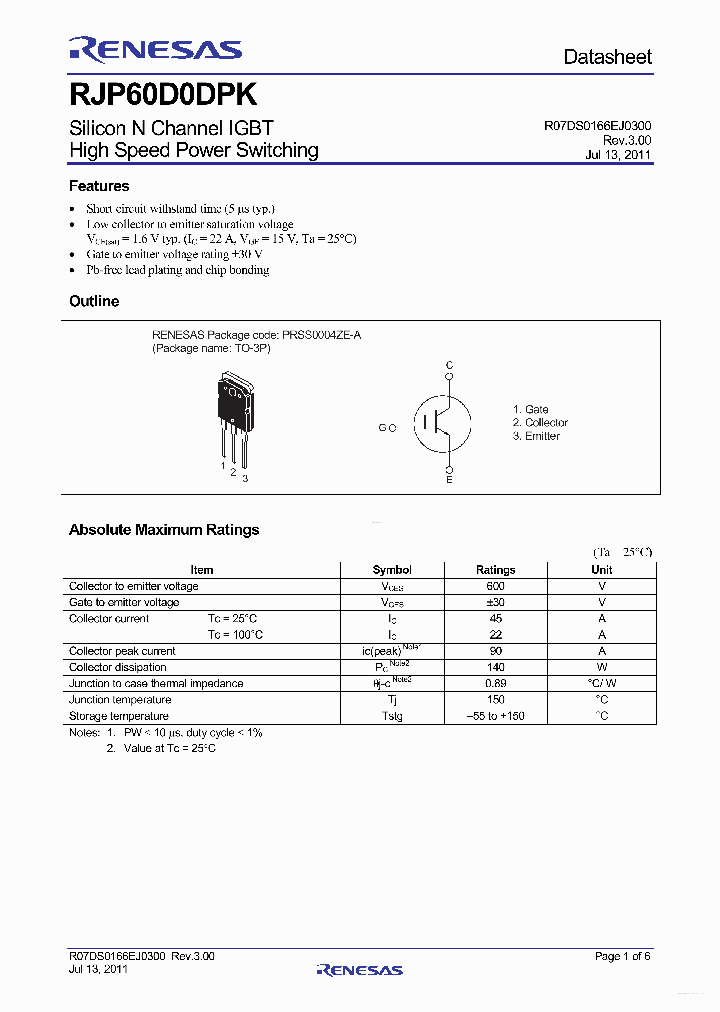 RJP60D0DPK_4421480.PDF Datasheet