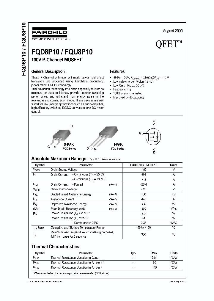FQD8P10TF_4424749.PDF Datasheet