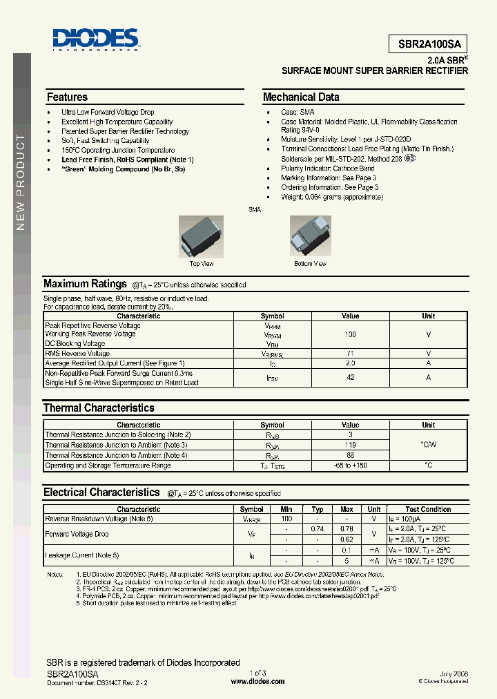SBR2A100SA-13_4440746.PDF Datasheet