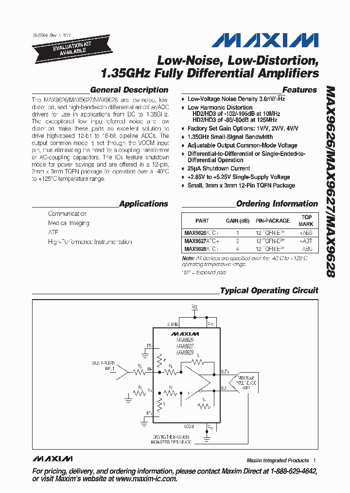 MAX9627ATC_4462889.PDF Datasheet