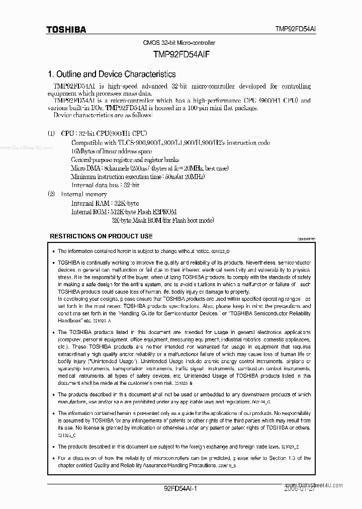 TMP92FD54AIF_4469127.PDF Datasheet