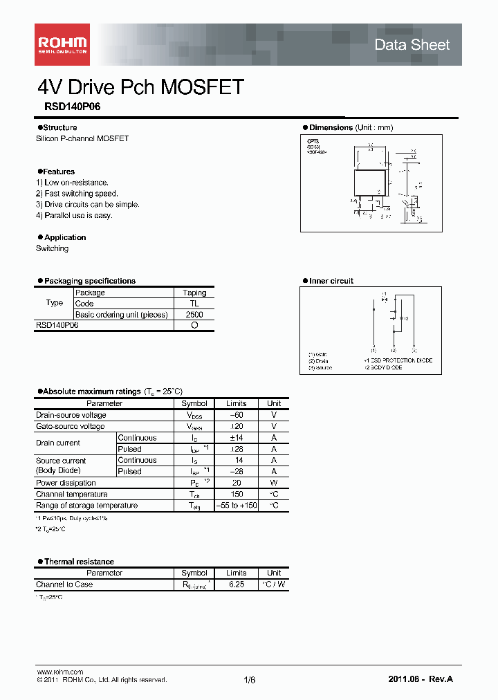 RSD140P06_4476134.PDF Datasheet