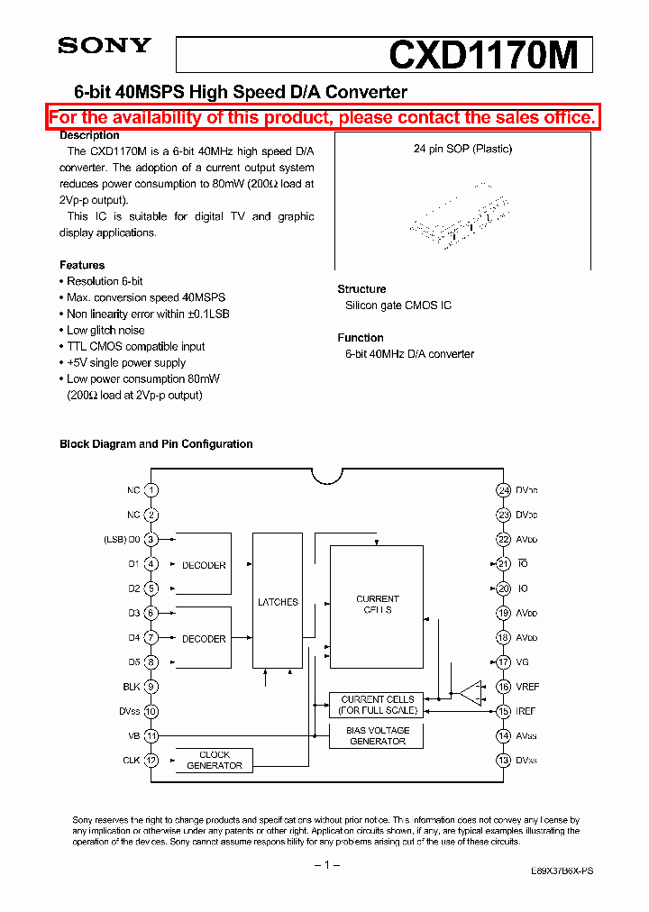 CXD1170M_4478751.PDF Datasheet