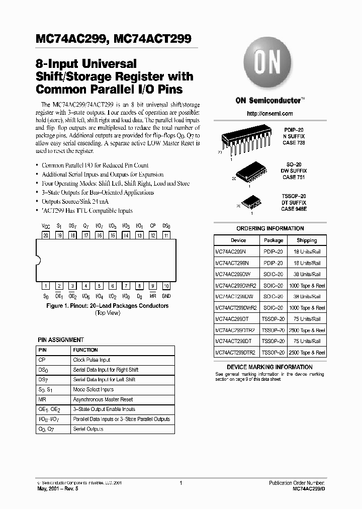 MC74AC299-D_4483663.PDF Datasheet