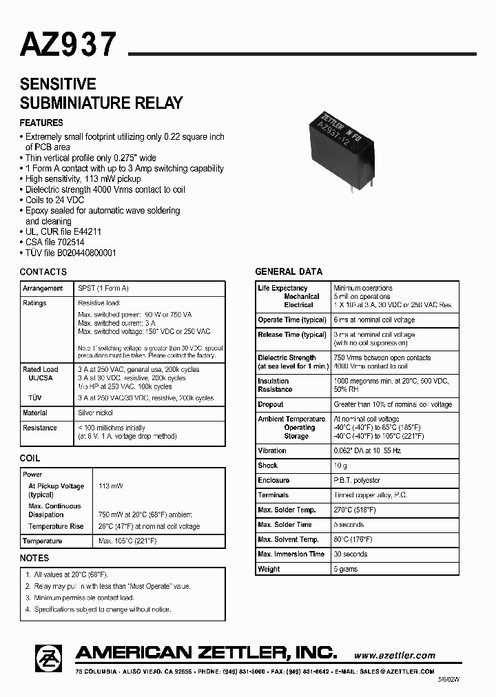 AZ937-12_4492041.PDF Datasheet
