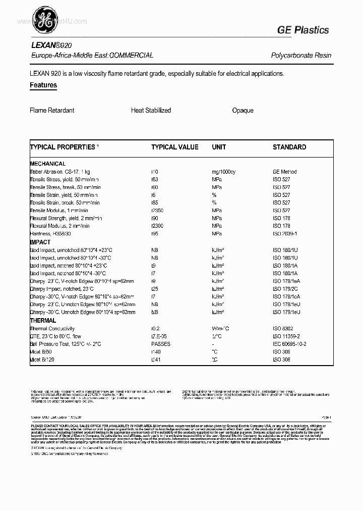 LEXAN920_4492586.PDF Datasheet