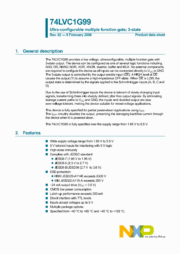 74LVC1G99DP125_4496060.PDF Datasheet