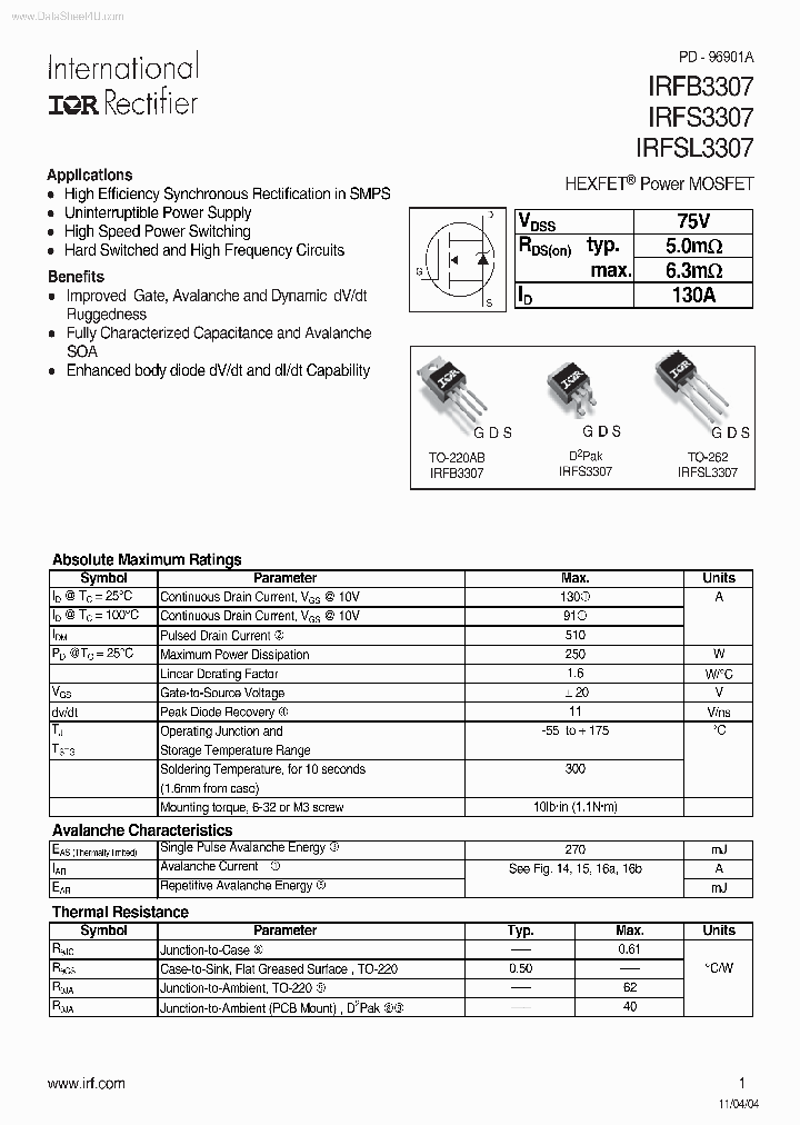 IRFB3307_4497677.PDF Datasheet